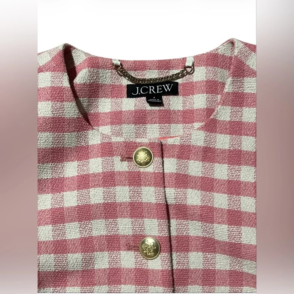 J.Crew Louisa Lady Jacket in Gingham Terry Tweed - Size 4 - Picture 7 of 11